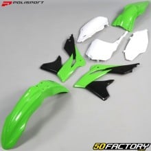 Kawasaki KXF XNUMX kit de plástico (XNUMX - XNUMX) Polisport  verde e branco