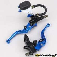 Blue and black universal front brake master cylinder and clutch handle