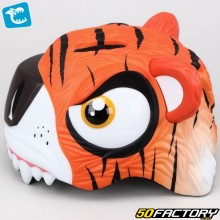 Children&#39;s bicycle helmet with integrated rear lighting Crazy Safety Tiger 3D orange