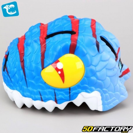 Children&#39;s bicycle helmet with integrated rear lighting Crazy Safety Dragon 3D blue