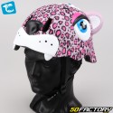 Casco da bicicletta per bambini con illuminazione posteriore integrata Crazy Safety Leopard 3D rosa