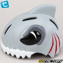 Casco de bicicleta para niños con iluminación trasera integrada Crazy Safety Requin 3D gris