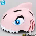 Capacete de bicicleta infantil com iluminação traseira integrada Crazy Safety Requin 3D rosa