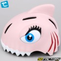 Casco da bicicletta per bambini con illuminazione posteriore integrata Crazy Safety Requin 3D rosa