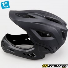 Capacete infantil integral para bicicleta com protetor de queixo removível e iluminação traseira Crazy Safety XNUMXD preto