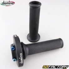 Complete throttle grip with perforated left cover Domino Black