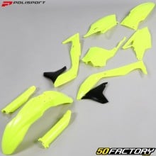 Kit carénages Kawasaki KX, KXF 450 (depuis 2019) Polisport jaune fluo