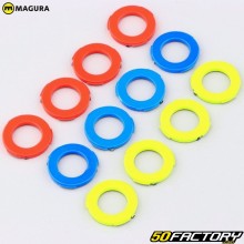 Magura brake caliper rings blue, red, yellow (set of 10)