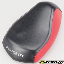 Sillín Peugeot Ludix One,  Pro et  Classic 3.000T negro y rojo
