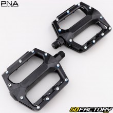 Black PNA flat aluminum pedals for bicycles 100x100 mm