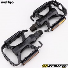 Wellgo aluminum flat pedals for bicycles black 92x75 mm