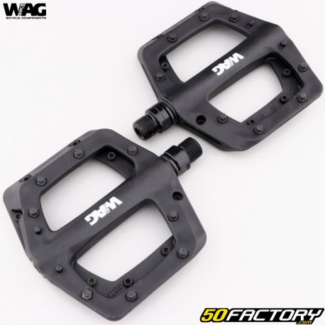 Pedali piatti in plastica per biciclette Wag Bike neri 100x100 mm
