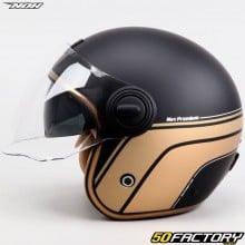 Capacete de jato Nox  Linha Heritage preto fosco e dourado