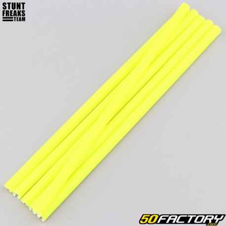 Couvre rayons réfléchissants 15 cm Stunt Freaks Team jaunes fluo (lot de 6)