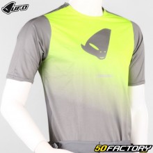 Camisola de ciclismo BTT de manga curta UFO Terrain SV1 cinza e amarelo fluorescente