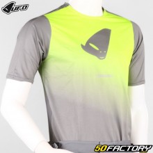 Maillot manches courtes vélo VTT UFO Terrain SV1 gris et jaune fluo