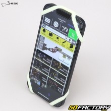 Smartphone e supporto GPS silicone sul manubrio della bici Bone Pro 2 gialli fluorescenti