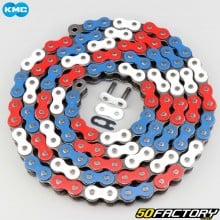 Reinforced 520 chain 130 links KMC blue, white, red