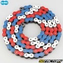 Reinforced 525 chain 130 links KMC blue, white, red