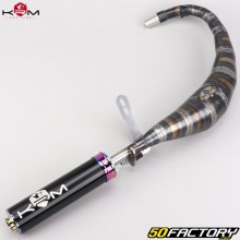 Exhaust pipe AM6 Minarelli KRM Pro Ride 50/70cc black silencer Neo-chrome