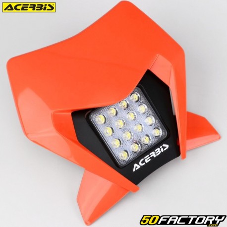 Placa de faro KTM EXC, EXC-F (desde XNUMX) Acerbis  VSL con LED naranja