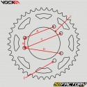 Corona 48 denti in alluminio 420 Derbi,  Rieju,  Yamaha,  Peugeot... Voca nera