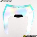 KTM EXC type headlight plate sticker Gencod white and holographic turquoise