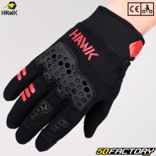 Handschuhe Hawk Aragon schwarz-rot CE-geprüft für Motorrad 