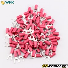 Terminali a forcella isolati 5.3 mm WKK rossi (confezione da 100)