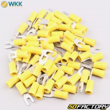 Terminali a forcella isolati 3.7 mm WKK giallo (lotto di 100)