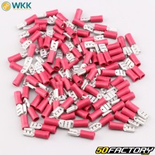 Terminales planos hembra aislados 0.5x4.8 mm WKK rojos (paquete de 100)
