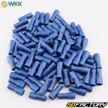 Terminales planos hembra totalmente aislados 0.8x4.8 mm WKK azules (paquete de 100)