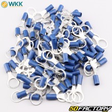 Terminales aislados tipo ojal Ø10.5 mm WKK azules (paquete de 100)