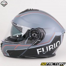 Capacete modular Vito Furio preto mate e vermelho (ECE 22.06)