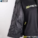Chaqueta de moto Ahdes con homologación CE negra, gris, amarillo fluorescente