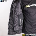 Jaqueta de motociclista enduro aprovada pela Ahdes CE, preta, cinza e amarela fluorescente