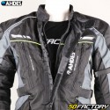 Chaqueta de moto Ahdes con homologación CE negra, gris, amarillo fluorescente