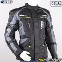 Jaqueta de motociclista enduro aprovada pela Ahdes CE, preta, cinza e amarela fluorescente