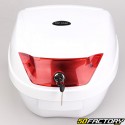 Top case Motocicleta e scooter universal branca 29L (refletor vermelho)