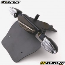 Para-lama de suporte de placa com luz LED e piscas de lâmpada Rieju  MRT 50 (2009 - 2021), Maratona 125 Gencod Preta