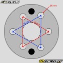 Muffler base Gencod M72C black (center distances 33 mm and 36 mm)