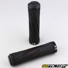 Puños de bicicleta Lock-On negros y rojos