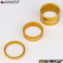 1&quot; 1/8&quot; Bike Steerer Spacers Leoshi gold (lot of 3)