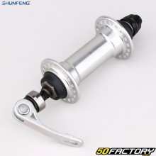 Vorderradnabe 36 Löcher für Fahrrad Shunfeng silberfarben (mit Schnellspanner)