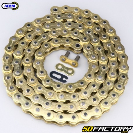 Cadena 520 reforzada 112 enlaces eslabones Afam MX6 oro