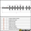 Lâmina inferior do corta-sebes Alpina TS 24, Dolmar HT 2256, Oleo Mac HT 22...651 mm