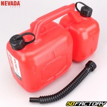 Tanica carburante doppia in plastica da 5L+2L con beccuccio Nevada