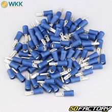 Terminales planos hembra aislados 0.5x2.8 mm WKK azules (paquete de 100)