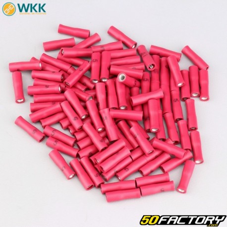 Terminales planos hembra totalmente aislados 0.5x2.8 mm WKK rojo (paquete de 100)