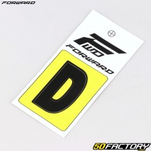 Letter D sticker for BMX Forward plate 4 cm black (FFC approved)